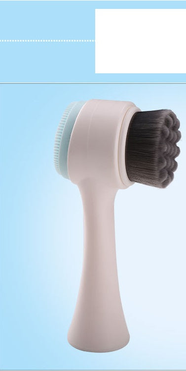 Bamboo charcoal silicone double-sided cleansing brush deep cleansing mild exfoliating oil control blackhead cleansing