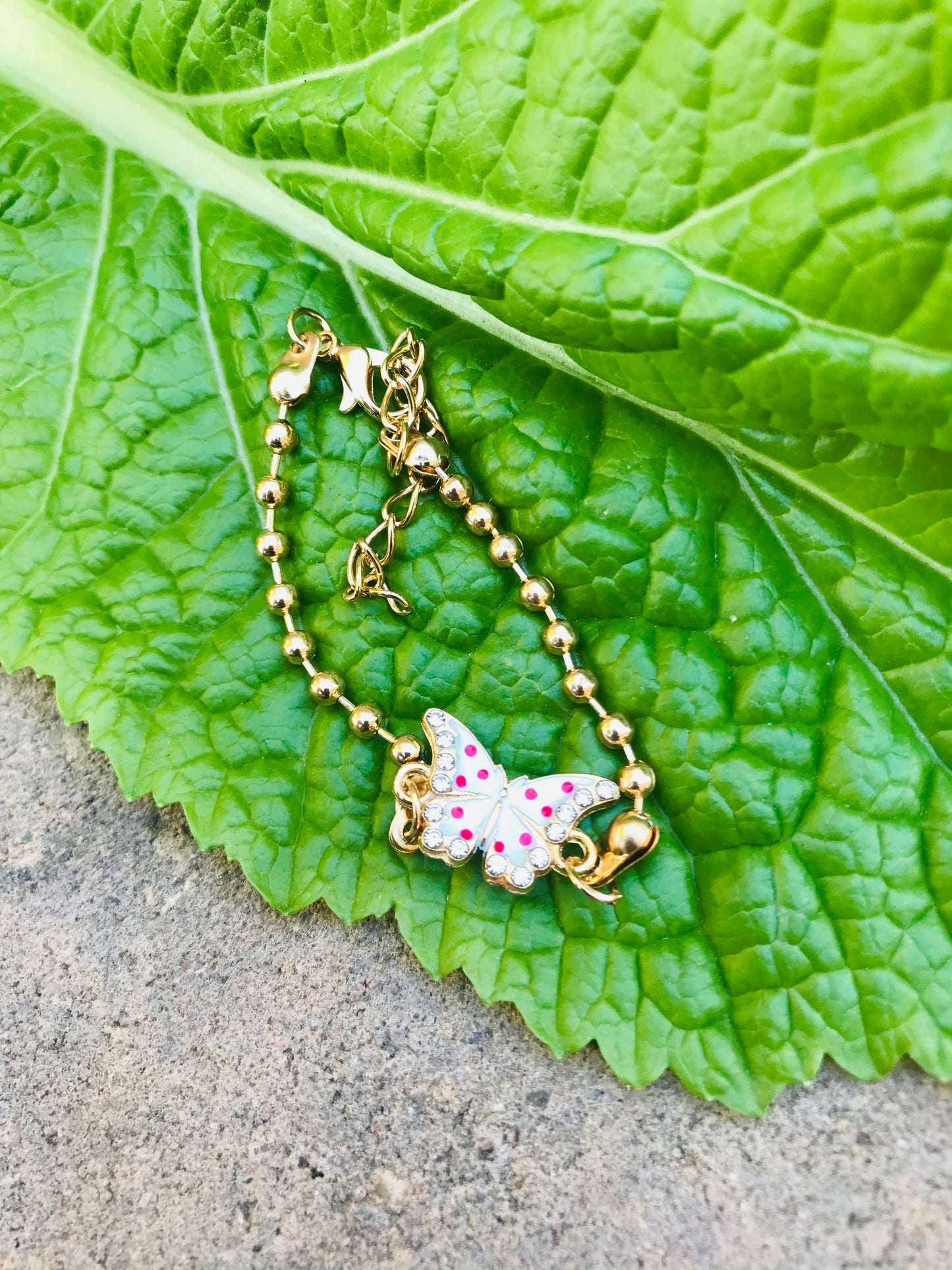 Butterfly Gold toned fashion bracelet
