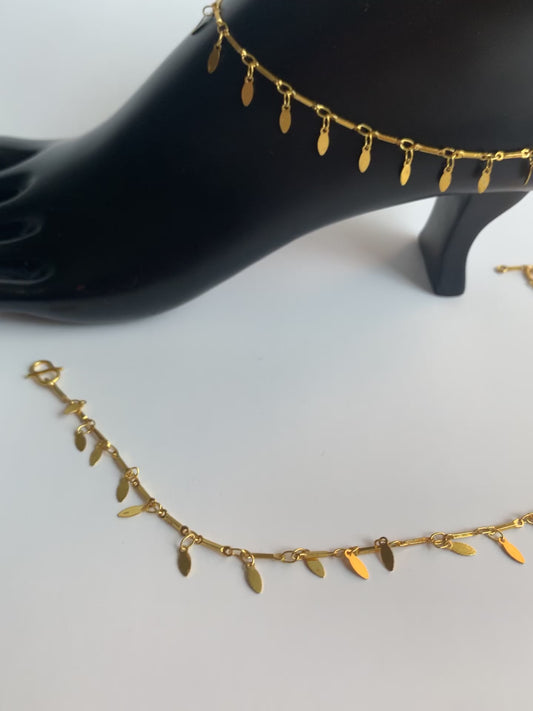 24k gold plated Bollywood style Indian Anklets