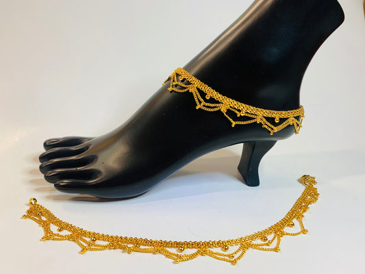 Bollywood style 24k gold plated Anklets/gift for her/ gift for loved ones