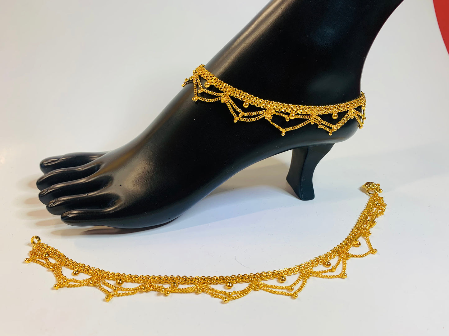 Bollywood style 24k gold plated Anklets/gift for her/ gift for loved ones